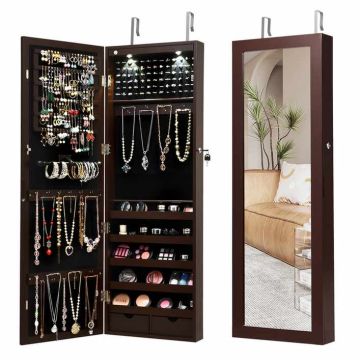 Ehtekapp, Peegli ja 8 LED-valgustiga, 37,1 × 9,7 × 110 cm