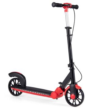 Scooter, 2 LED wheels, Red, 85 × 39 × 82/90/98 cm