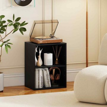 Freestanding bookshelf, 2 open cubes, Black, 42 ​​× 53.5 × 29.5 cm