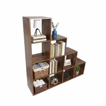Eraldiseisev raamaturiiul Relaxdays 10052607.0, 10 avatud sektsiooni, 129,5 × 129,5 × 29 cm