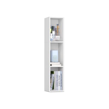 VASAGLE Custos Bookshelf, 3 Tiers, White, 20 × 94.8 × 24 cm