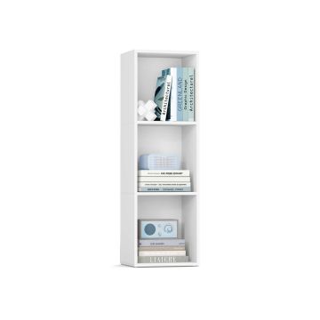 VASAGLE Custose põrandariiul, 3 tasandit, Valge, 24 × 94,8 × 30 cm