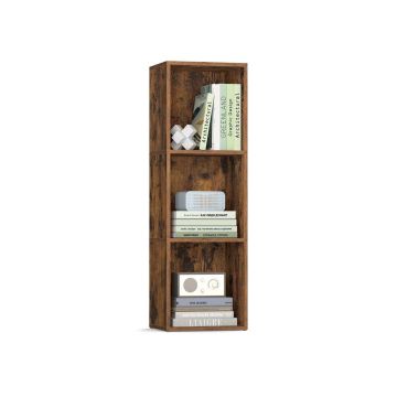 VASAGLE Custose põrandariiul, 3 tasandit, Pruun, 24 × 94,8 × 30 cm