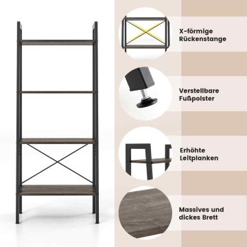 Four-tiered shelf, 55.88 × 34.29 × 138.43 cm