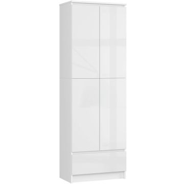 Põrandariiul uste ja sahtliga CLP R60, 2 ust ja 1 sahtel, valget värvi, 60 × 180 × 35 cm