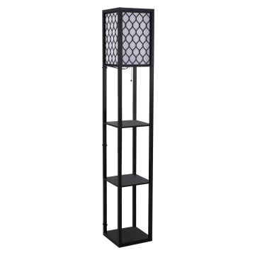 Напольная полка со светильником, 3 открытые полки, 26 × 160 × 26 см