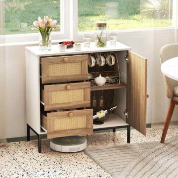 Freestanding cabinet, 1 door, 3 drawers, 80 × 80.5 × 35 cm