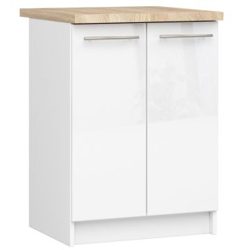 Põrandale paigaldatav köögikapp OLIWIA S60, 2 ust, valge, 60 × 85 × 46 cm