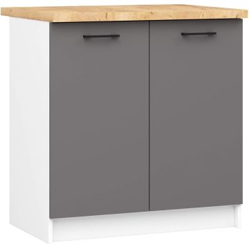Põrandaköögikapp OLIWIA S80, 2 ust, valge/hall, 80 × 85 × 46 cm