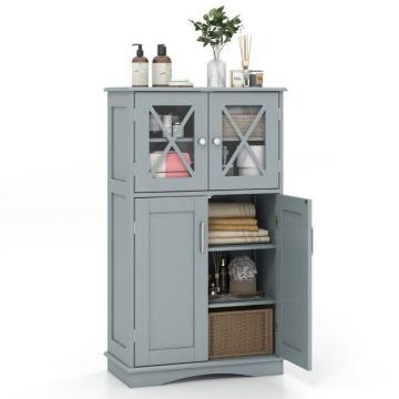 Bathroom cabinet with 3 adjustable shelves, 59.69 × 107.95 × 30.48 cm