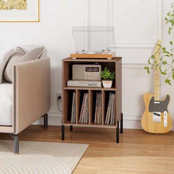 Freestanding TV turntable stand, 15 vinyl records, 2 sockets, 2 USB and 1 Type-C port, 53 × 78.5 × 45 cm