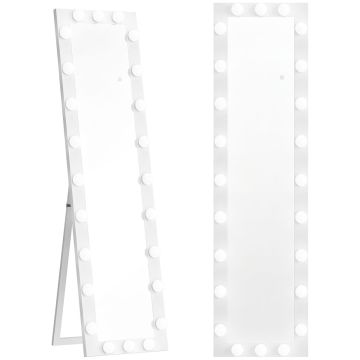 Täispikkuses põrandapeegel, 24 LED-pirniga, 40 × 4 × 150 cm