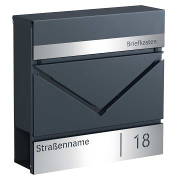 Postkast SONGMICS GMB080D01V1, ajalehesektsiooni ja lukuga, Hall/hõbedane