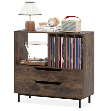 Turntable cabinet, 2 drawers and 4 vinyl compartments, 91 × 87 × 36 cm