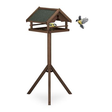 Lindude söötja Relaxdays 10038397.0, statiiviga, Pruun/Roheline, 62 × 120 × 55 cm
