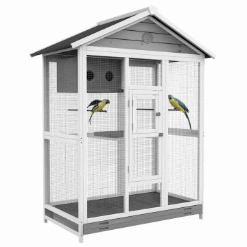 Lindude puur PawHut 112x68x154cm, valge/hall