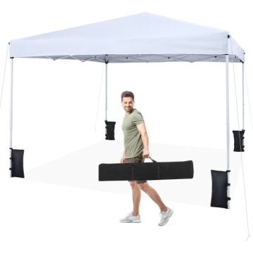 Arbour, 3 height positions, White, 290 × 290 × 230–248 cm