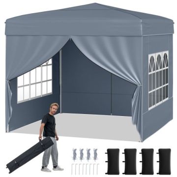 Arbour, 4 side walls, Grey, 290 × 290 × 230–248 cm