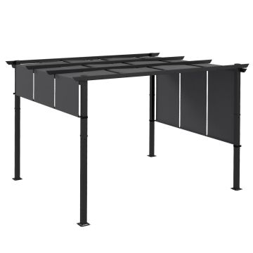 Varikatus Outsunny 357x296x235cm., tumehall/must