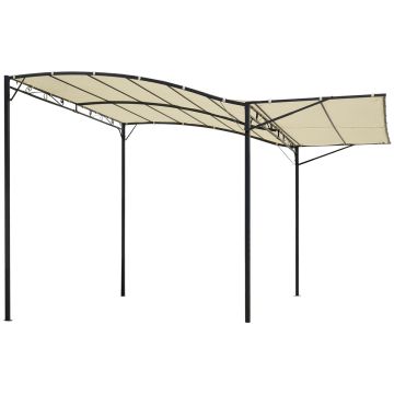 Varjualune, kokkupandava katusega, Valge, 300 × 200–250 × 250 cm