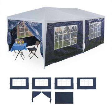 Lehtla külgpaneelid Relaxdays, 6 tk, Sinine, 300 × 200 cm