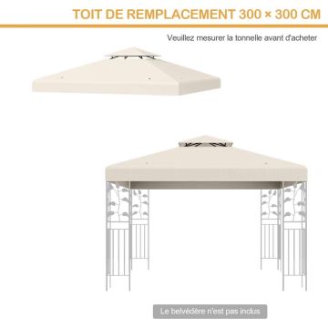 Pergola canopy cover, double layer, Sand, 300 × 300 cm