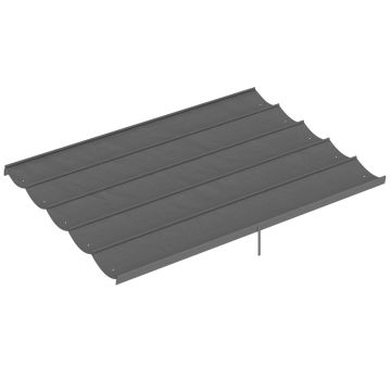 Тент для беседки, 4 × 3 м, 10 дренажных отверстий, Серый, 350 × 260 см