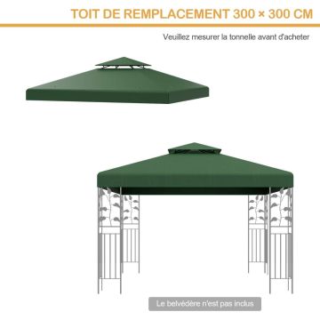 Arbour cover, double layer, Green, 300 × 300 cm