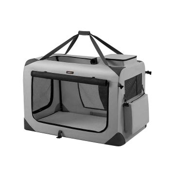 Koera transpordikott 102x69x69cm., hall/must