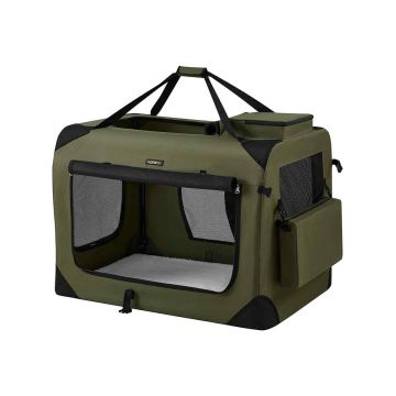 Koera transpordikott 91x63x63cm., tumeroheline/must