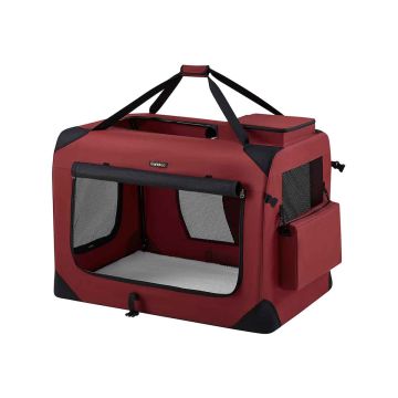 Koera transpordikott 91x63x63cm., punane/must