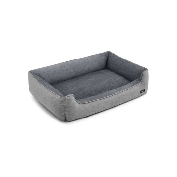 Suur koeravoodi kõrgendatud servadega 120 x 90 x 30 cm, helehall