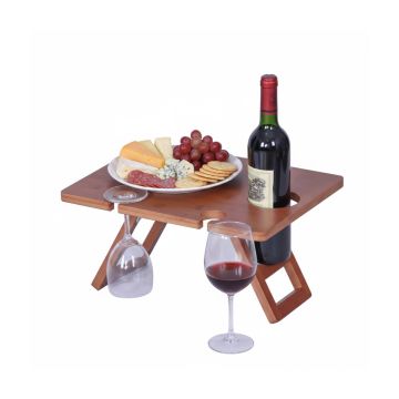 Pikniku veinilaud Relaxdays 10053057.0, 4 klaasile ja 1 pudelile, 40 × 20 × 30 cm
