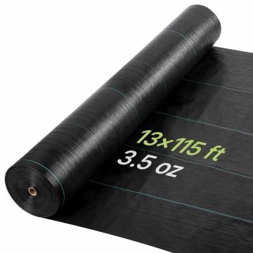 Umbrohutõkkekangas VEVOR 13 * 115FT100, Must, 4 × 35,1 m