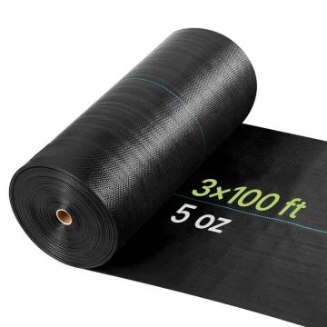 Umbrohutõkkekangas VEVOR 3*100FT168, Must, 0,9 × 30,5 m