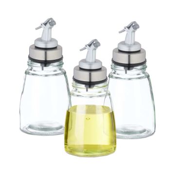 Doseerimispudelite komplekt Relaxdays, 3 tk, 200 ml pudel, 7 × 14 × 7 cm
