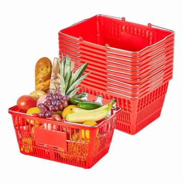 Ostukorvid VEVOR LB-R012-5, 12 tk, 21 l, Punased, 44 × 48 × 33 cm