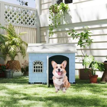 Plastic dog kennel, 3 windows, 75 × 65 × 58 cm