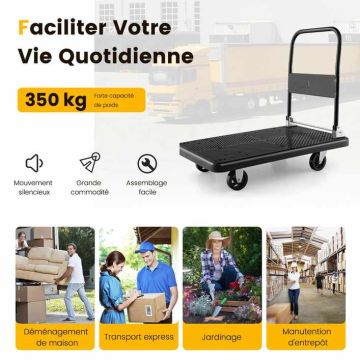 Platform trolley, foldable, 400 kg, 92 × 60 × 87 cm