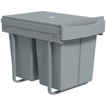 Мусорное ведро для установки под шкаф, 2 × 20 л, 40 л, 52 × 33,5 × 41 см