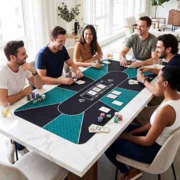 Poker table mat, up to 10 players, 177.8 × 88.9 cm