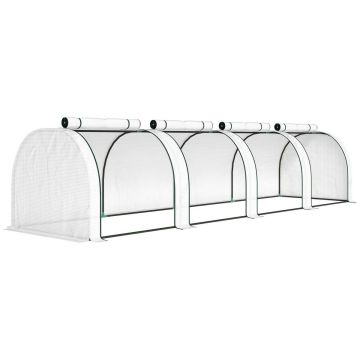 Polüetüleenkasvuhoone, 4 ust, 395 × 100 × 80 cm