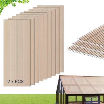 Polükarbonaadist katusepaneelid VEVOR PC6-12-1, 12 tk, 1520 × 610 mm