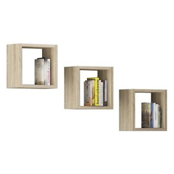 3 riiuli komplekt NORE K 25x25cm, tammevärv