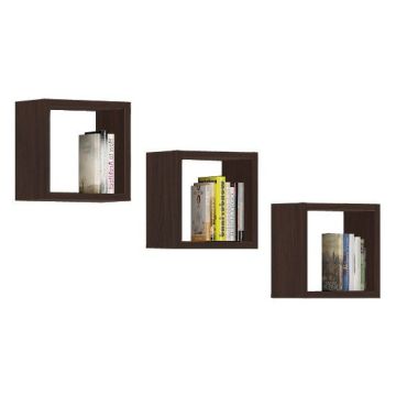 3 riiuli komplekt NORE K 25x25cm., tumehall