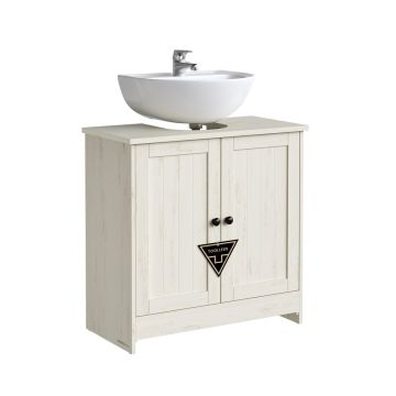 SONGMICS HOME BBC222WJ01 washbasin cabinet, adjustable shelf, 60 × 61.2 × 30 cm