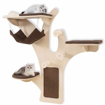 Wall-mounted cat tree, wall-mounted, 4-tier