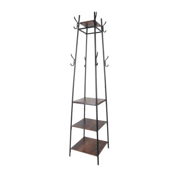Esikuriiepuu Relaxdays 10051414, 8 konksu ja 4 riiulit, 43 × 180 × 43 cm