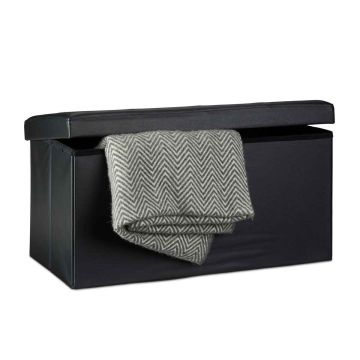 Esikupink Relaxdays, hoiukastiga, Must, 76 × 38 × 38 cm