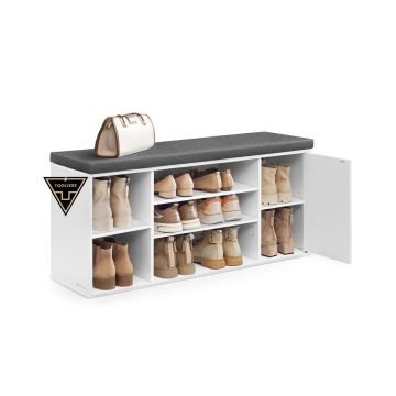 Esiku pink SONGMICS HOME, Reguleeritavad avatud riiulid, Valge/hall, 104 × 48 × 30,5 cm